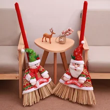 Рождественский праздничный набор со щеткой, Санта Клаус, снеговик, кукла, метла, покрытие для, товары для украшения дома, на год, SD472