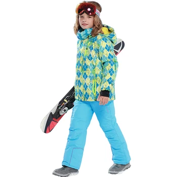 

2018 Children's Set Ski Snowboard Suits Winter Warm Windproof Waterproof Jacket + Pant Sport Suits for Boys Clothes