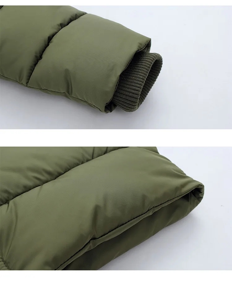 Children Winter Warm Jackets Boys Big Fur Collar Hooded Cotton Jacket Children Casual Thickenging Outerwear Coats