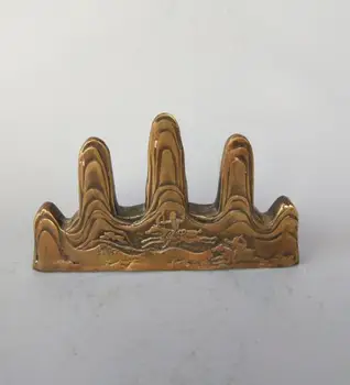 

Chinese pure brass five zhi mountain shape Pen rack