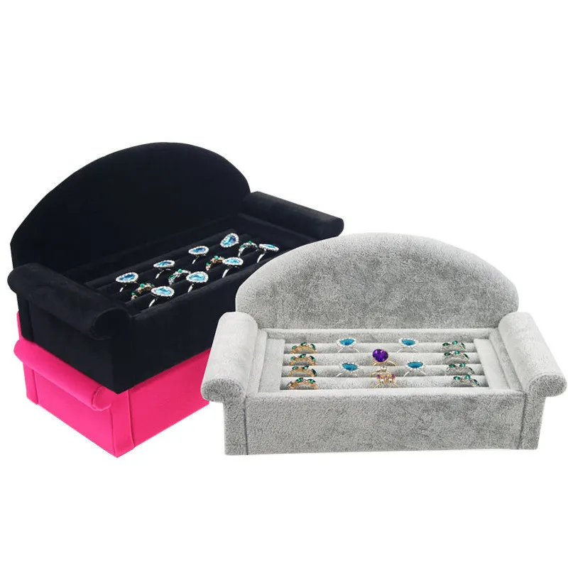 

Velvet Earrings Ring Organizer Ear Studs Jewelry Display Stand Holder Rack Showcase Sofa Style