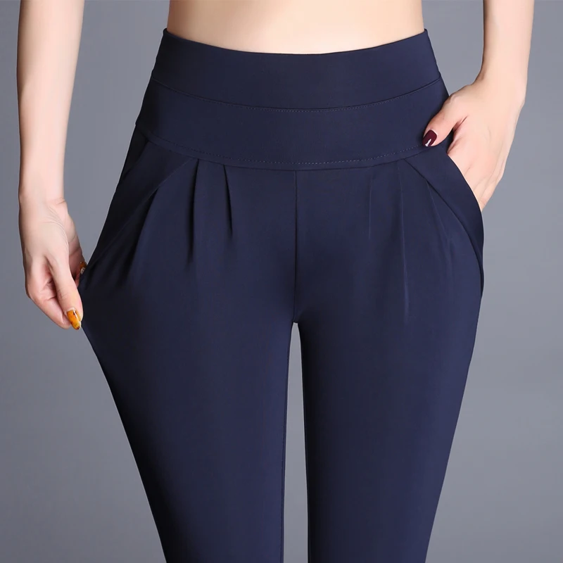 2022 Women Harem Pant Lady Full Length Leggings Sexy High Waist Spring Autumn Trousers Red Green Black Khaki Pants