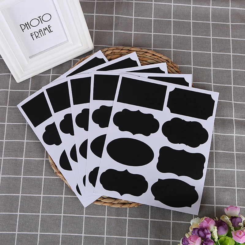 

3 sheets Environmental friendly self-adhesive PVC blackboard sticker painting graffiti erasable sticker thickened label sticker