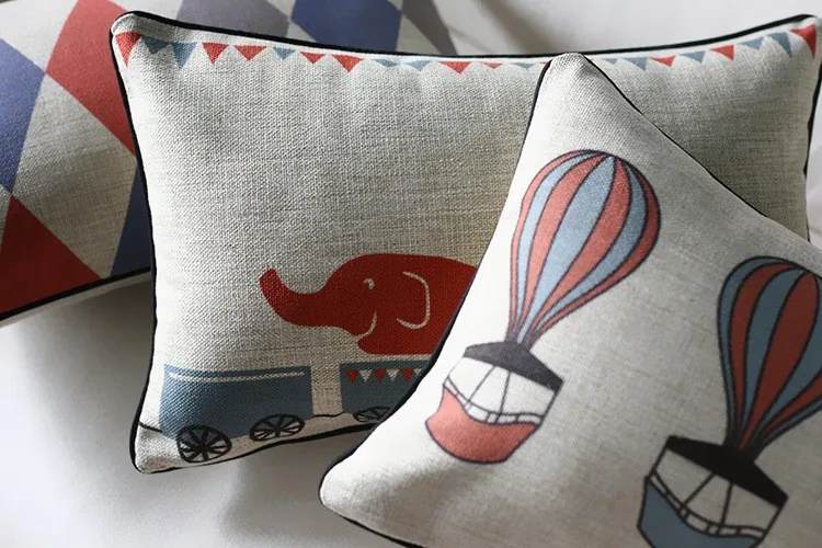 Скандинавские милые цирк животных подушки, Красный мультфильм подушки, наволочка, диван подушки домашние декоративные подушки
