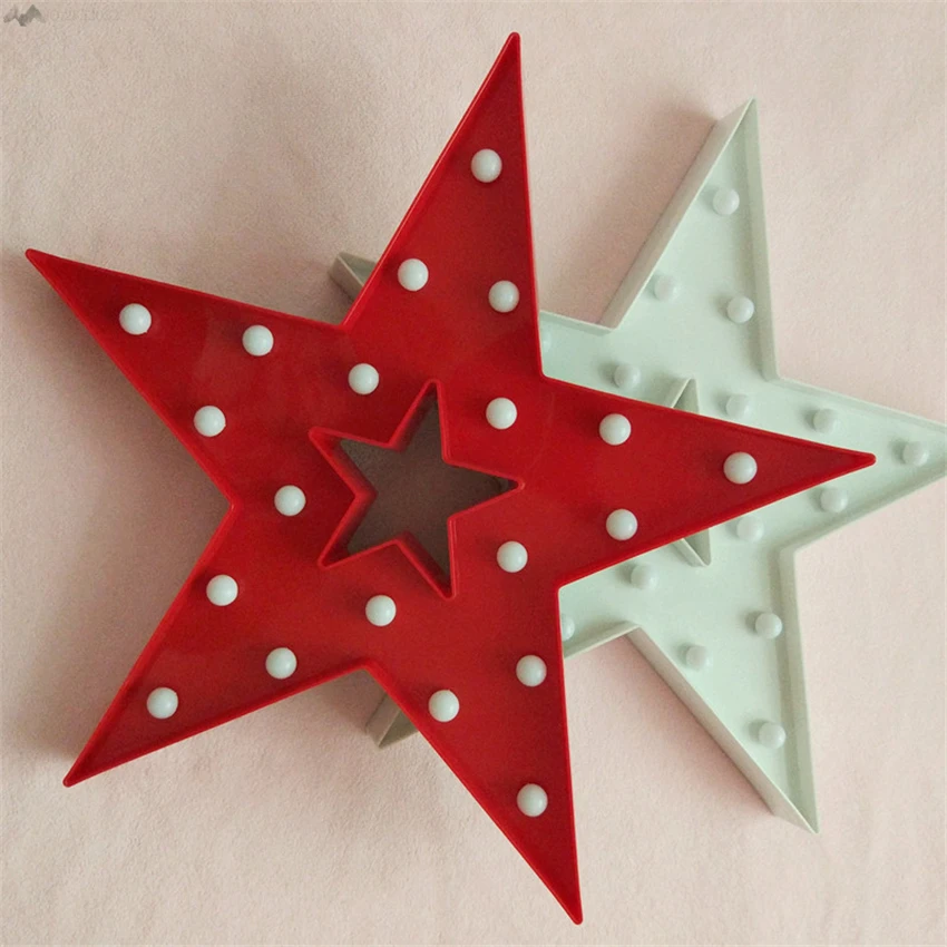 

LFH Creative New Star Night Lights Pentagram Children's Room Christmas Gifts Decorative Desk Lamps Battery Operated Led Lighting