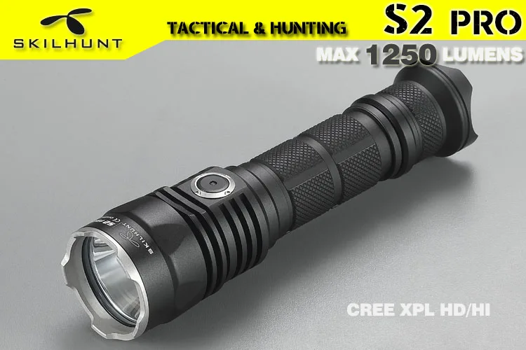 SKILHUNT S2 PRO CREE XP-L HD или HI светодиодный USB Перезаряжаемый тактический фонарь 1250 люменов/1100 люменов