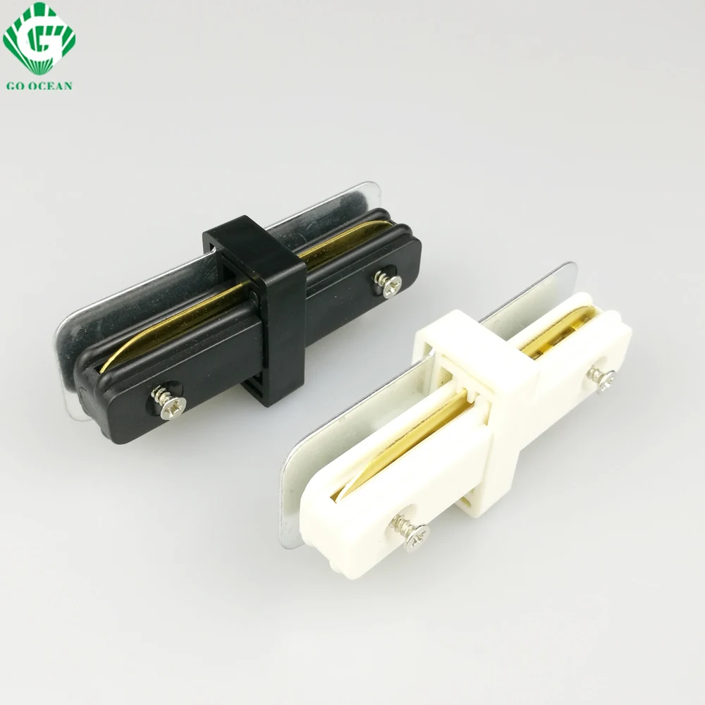 GO OCEAN Track lighting Rail Connector I Straight Connectors 2 wire for track light Fixture System Auminum Rail Connector