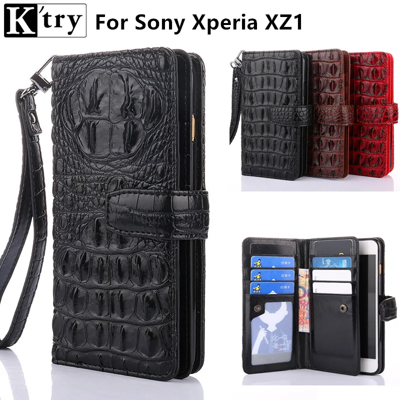 

K'try for Sony Xperia XZ1 Case Luxury Crocodile Pattern Pu leather Wallet Case for Sony Xperia XZ1 Flip Cover
