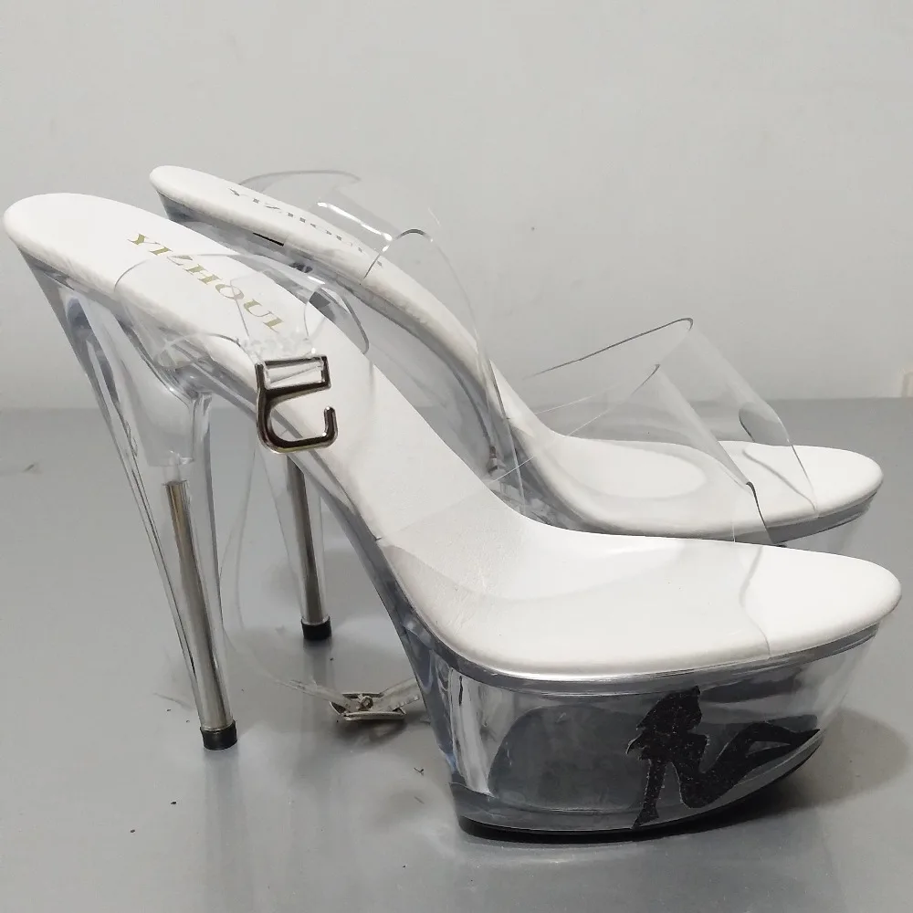 15 cm High-Heeled Crystal Sandals Nightclub Dance Shoes Pole Dancing Shoes Model High Heels Women's Shoes