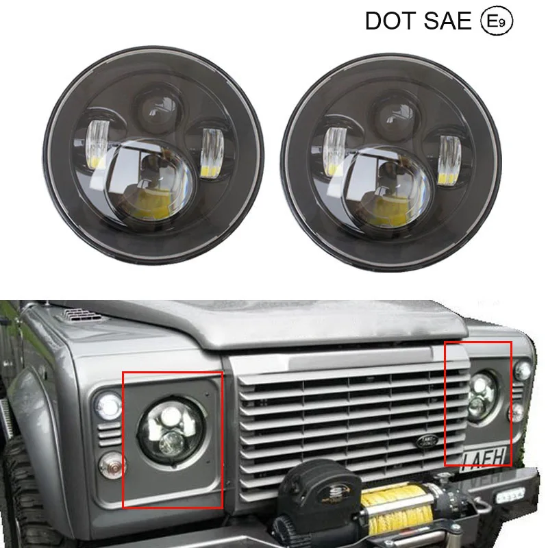 7 Inch Round Led Headlights Lamp High & Low 6000K Daytime Running