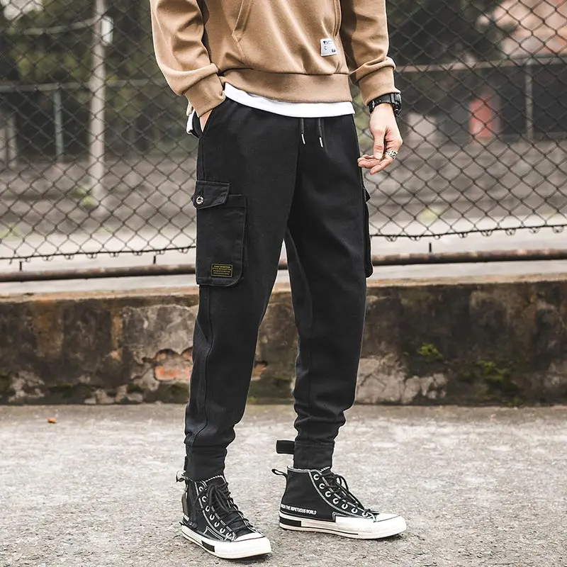 New Arrival Spring Black Cargo Pants Men Military Long Streetwear Trousers Men Casual Hip Hop Harem Pants Men Pantalon Cargo