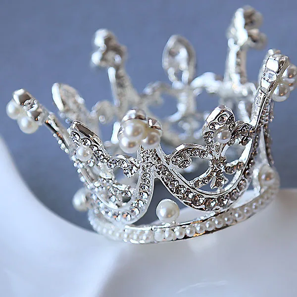 small round circle crown princess bride wedding hair accessories small