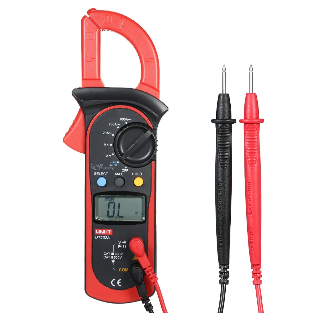 

UT202A Mini Current Pliers AC/DC Voltmeter AC Amperometric Clamp Meter Digital Resistance Diode Tester ESR Meter with Bag