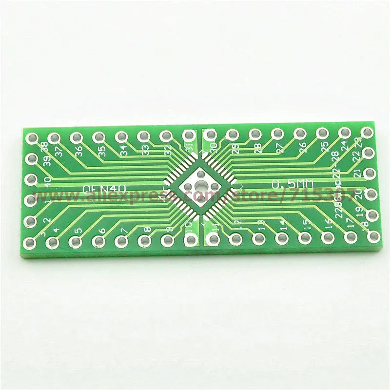 

PHISCALE 10pcs adapter board QFN32/ QFN40 (smd to dip) 0.5mm pitch