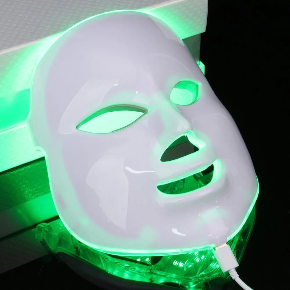 7 цветов светильник Фотон PDT светодиодный электрическая маска для лица Уход за кожей омоложение фото терапия антивозрастной продвижение клеток кожи ЕС Plug