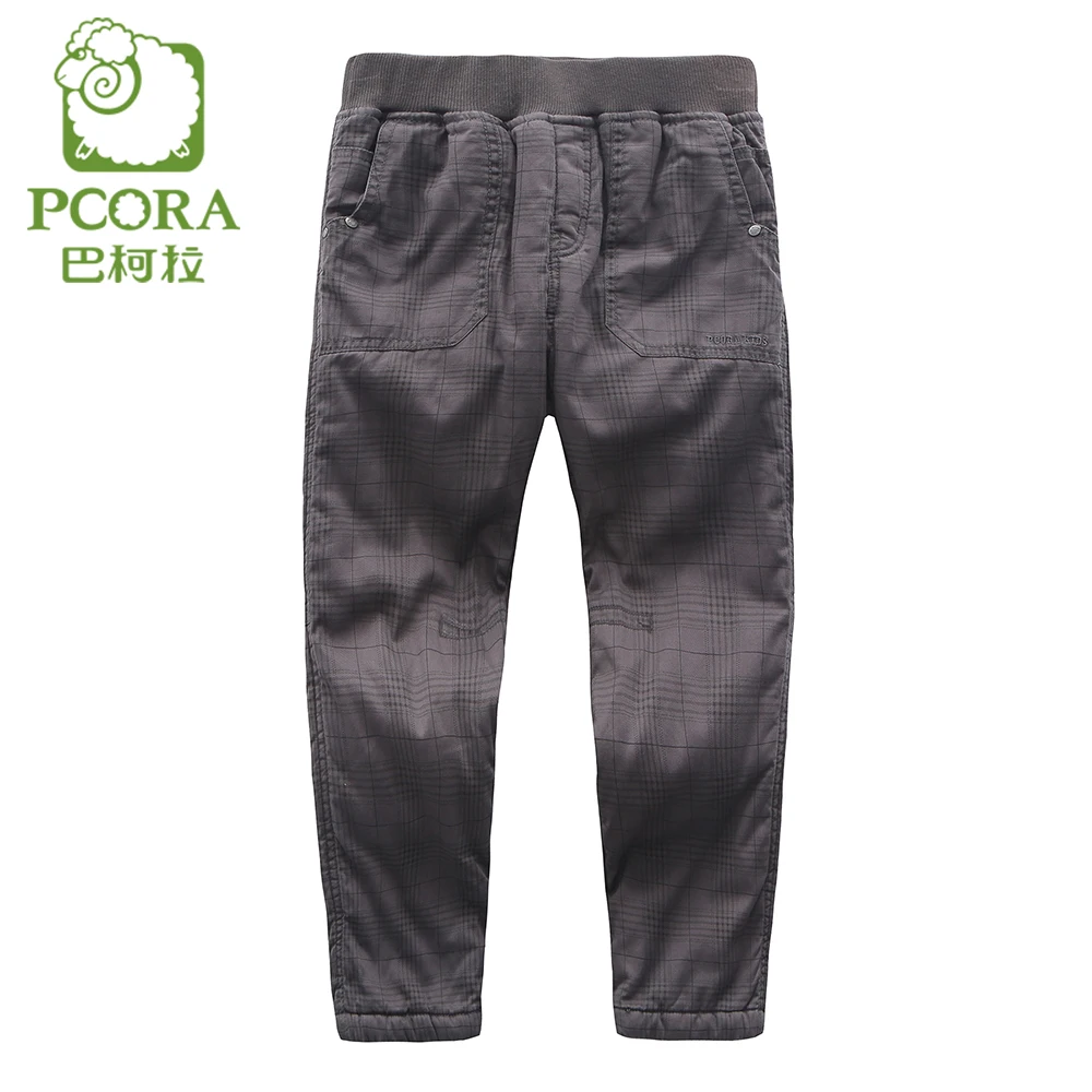 PCORA Kids Boys Cotton padded pants 100cotton filling Elastic Waist