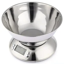 Cooking Tool Stainless Steel Electronic Weight Scale Food Balance Cuisine Precision Kitchen Scales with Bowl 5kg 1g
