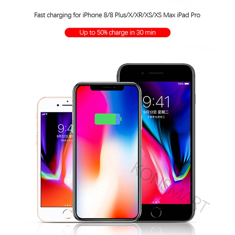 Konsmart 18 Вт PD быстрое зарядное устройство для Apple iPhone 11 Pro 8 Plus XR XS Max iPad usb type-C power Delivery мобильный телефон адаптер для путешествий