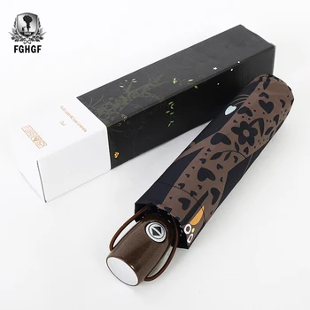 

FGHGF Owl Fully Woman Automatic Folding Umbrella Anti UV Windproof Black Coating Parasols Umbrellas Rain Ladies Paraguas