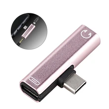 2 в 1 usb type C конвертер на 3,5 мм Aux Jack адаптер для зарядки адаптер-удлинитель