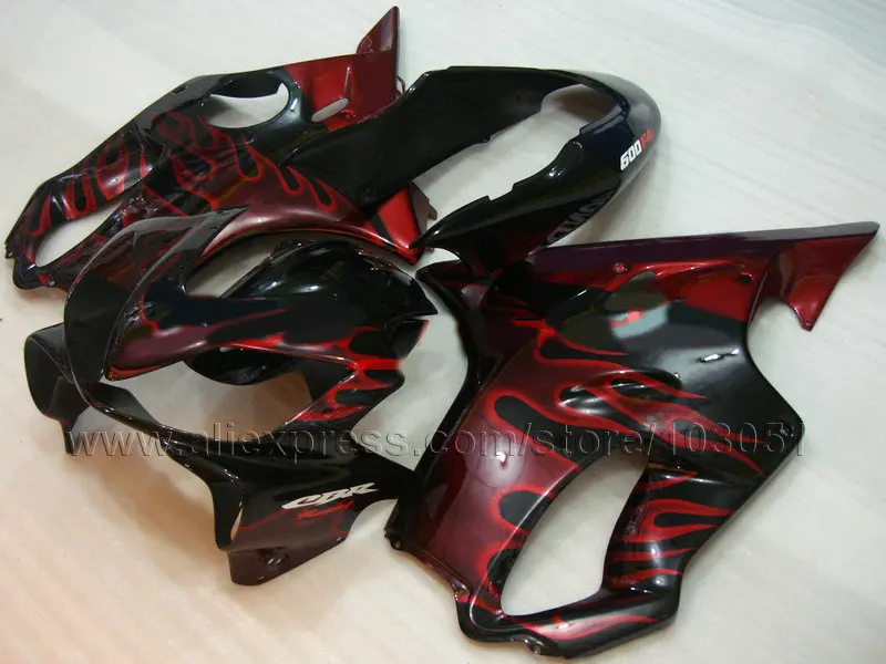 Комплект обтекателей ABS для Honda 2004 2005 2006 2007 CBR600 F4i Cbr 600 04 05 06 07 черные с красным