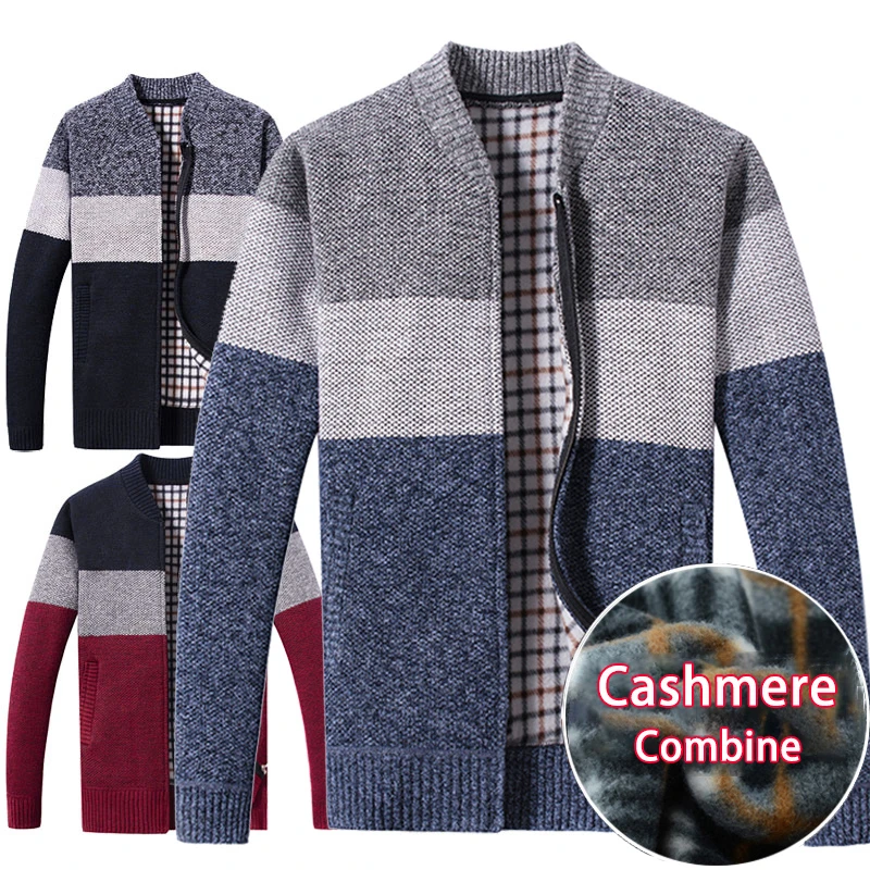 

2019 Cashmere Cardigans Sweater Men Spring Male Heavy Knit Sweates Full Zipper Knitwear Warm Korean Style Fashion Brand Clothing