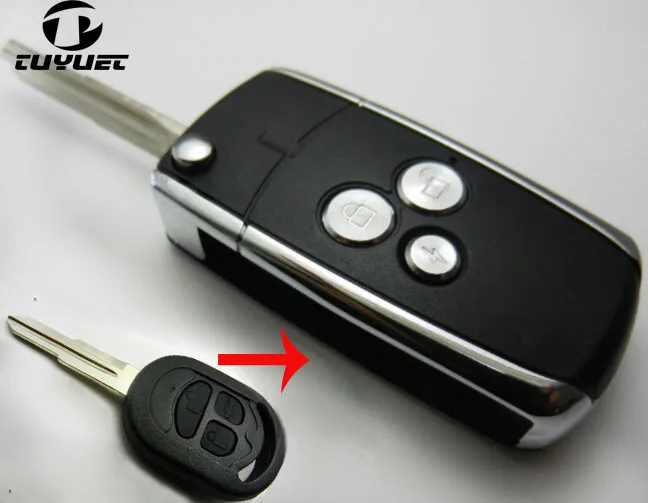1PCS/ 5PCS 3 Buttons Modified Flip Remote Key Shell Car Key Blanks Folding Case for Buick Old Excelle smart remote key shell for subaru 4 buttons replcaemetn car key blanks case