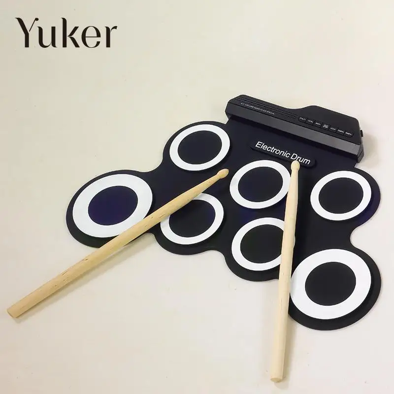 

Professional 7 Pads USB Silicone Roll Up Foldable Musical Electronic Drum