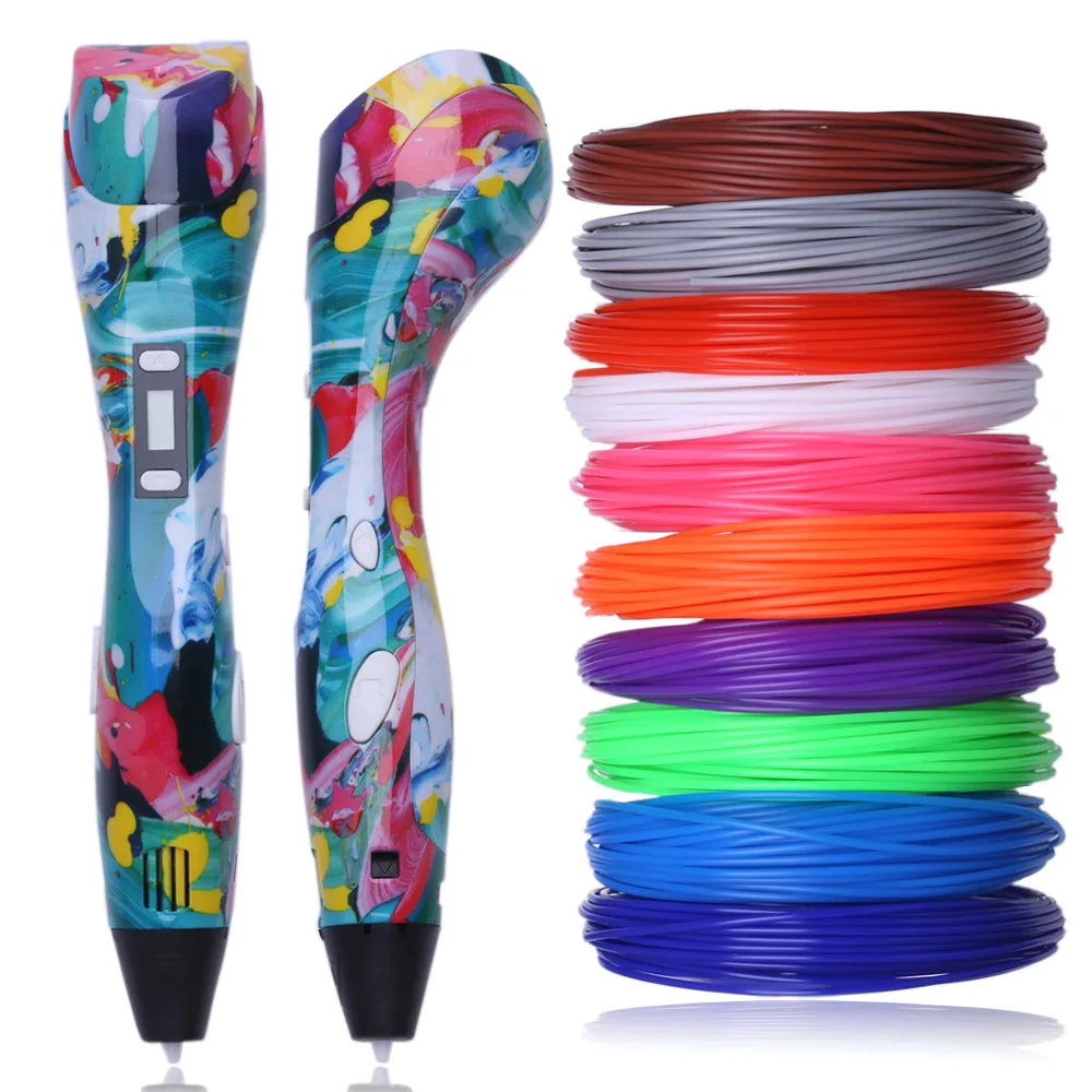 3d pens with 100/200 meter 10/20 color PLA filament 3 d model creative pens best gift for kids 3d drawing pen-3d pen 3d pens with 100/200 meter 10/20 color PLA filament 3 d model creative pens best gift for kids 3d drawing pen-3d pen