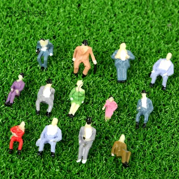 

dophee 24pcs Seated Model People Painted Figure 1:87 Scale Different Style Model Railroad Building Scene Layout