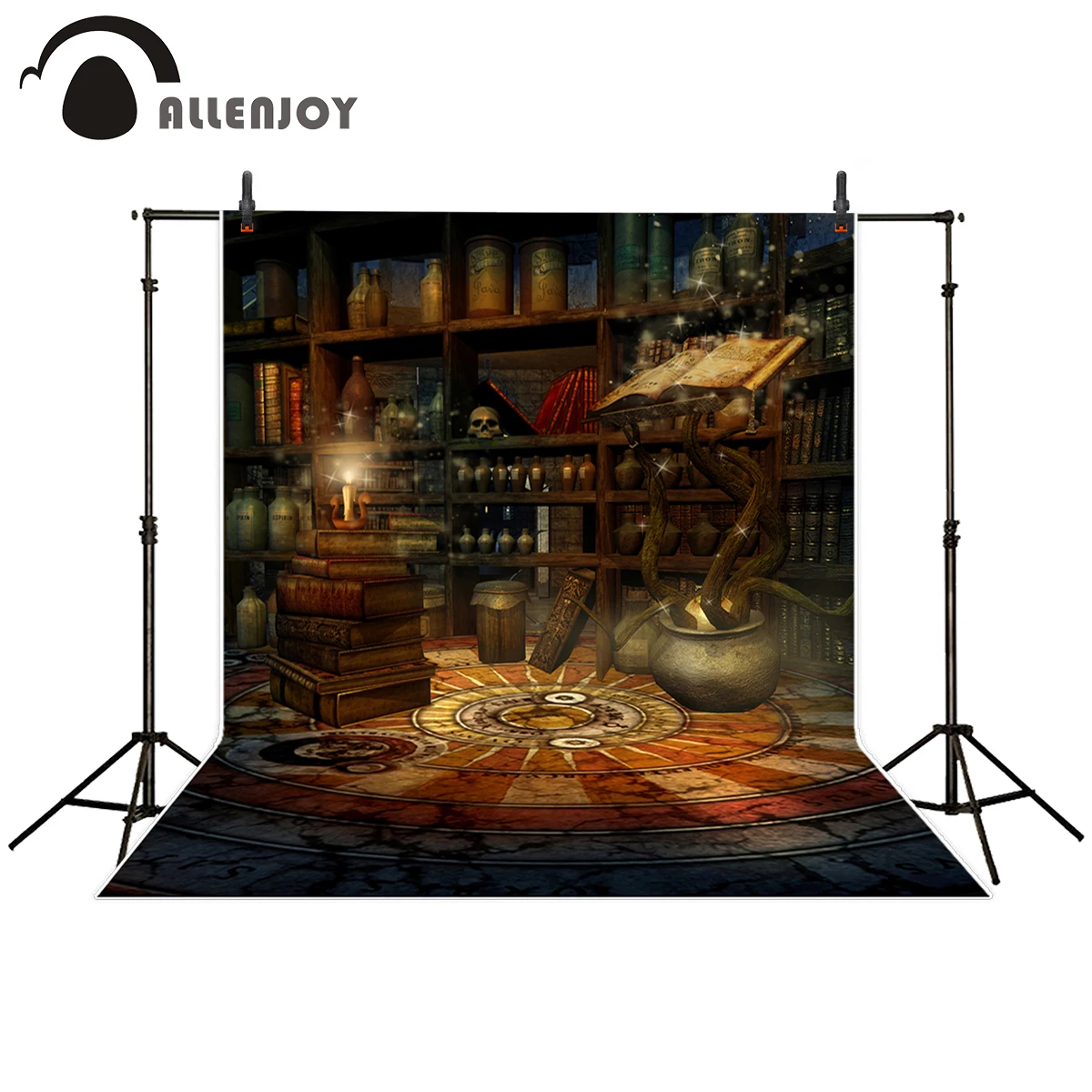 buy Allenjoy photography backdrop Mysterious Magic Book Shelf Candle Vintage Style background for photo studio camera fotografica