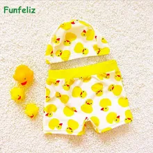 Funfeliz/Одежда для купания для маленьких мальчиков с шапочкой для плавания, плавки с желтой уткой для мальчиков, детский купальный костюм Одежда для купания для детей возрастом от 1 года до 10 лет