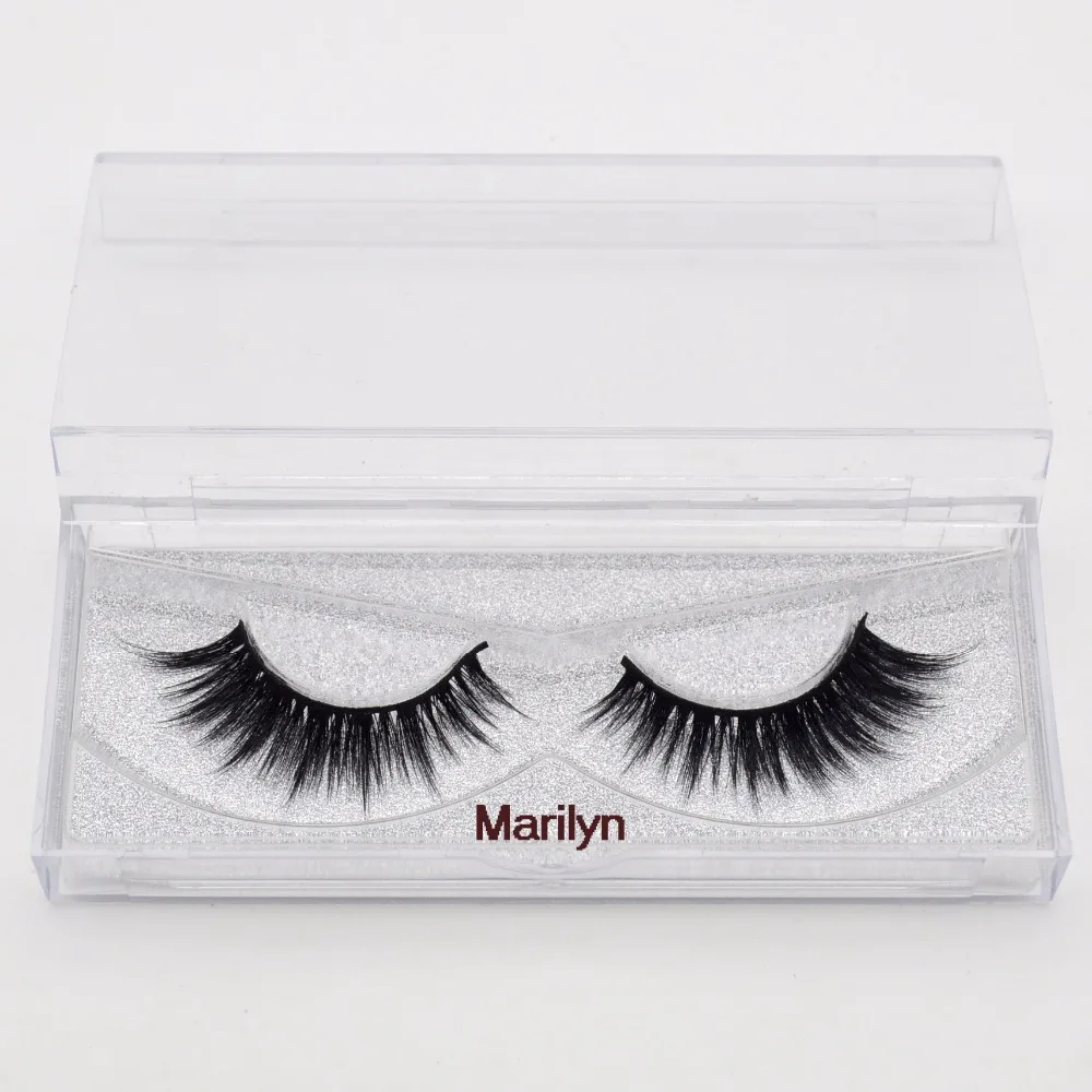 

Visofree Faux Mink Eyelashes Super Thick End Eyelashes Natural Plastic Black Band Lashes 1Pair/box Extension False LashesMARILYN