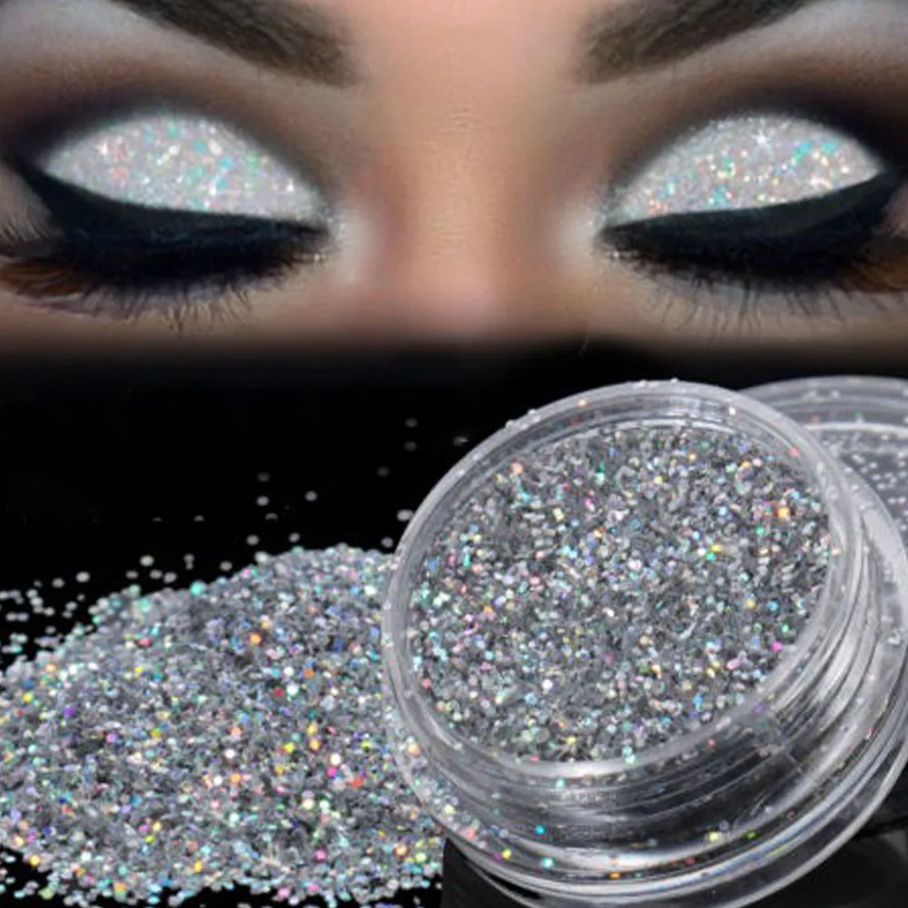 

palette of shadows beauty glazed glitter beauty Sparkly Makeup Glitter Loose Powder EyeShadow Silver Eye Shadow Pigment #0.7