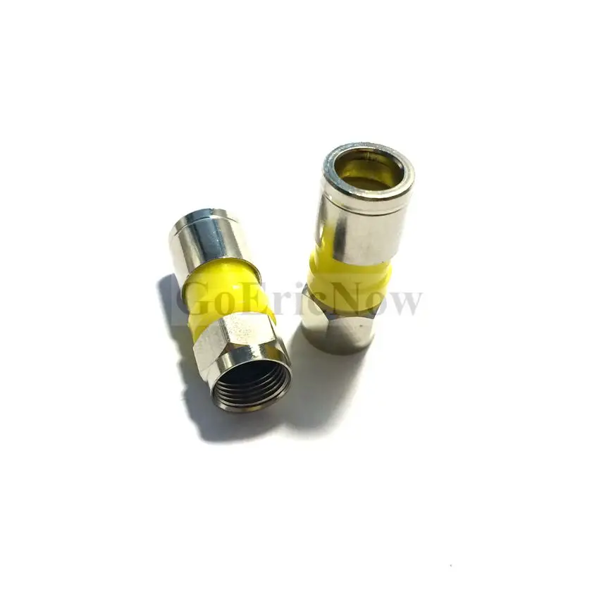 1 pcs RF Coaxial Yellow Universal Waterproof Rg6 Snap & Seal Outdoor Coax Compression F