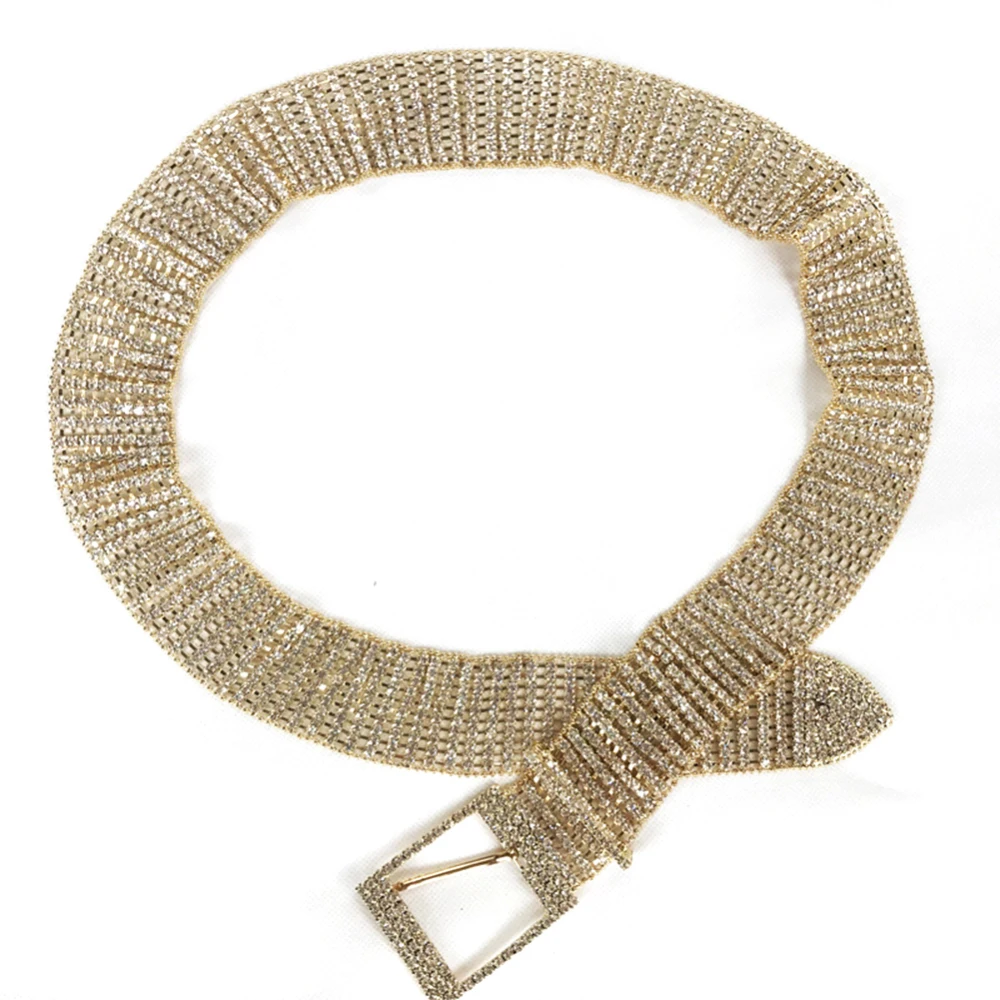 Горячая распродажа Женские 10 строк полные стразы блестящие поясные ...