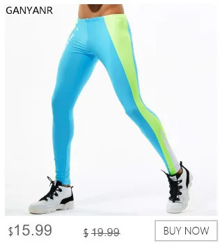 GANYANR Brand Running Tights Men Sports Leggings Basketball Yoga Pants Compression Fitness quick Dry Slim Nylon Sportswear Gym