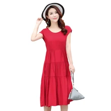 B Plus size S-4XL summer women cotton silk dress women plant flower embroidered cotton dress woman casual loose beach dress B Plus size S-4XL summer women cotton silk dress women plant flower embroidered cotton dress woman casual loose beach dress