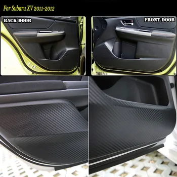 

Brand New 1 Set Interior 3D Carbon Fiber Doors Side Edge Anti-kick Protection Pad Sticker For Subaru XV 2011-2012