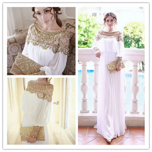 2014 new fashion luxury heavy beaded chiffon fancy dubai women kaftan ...