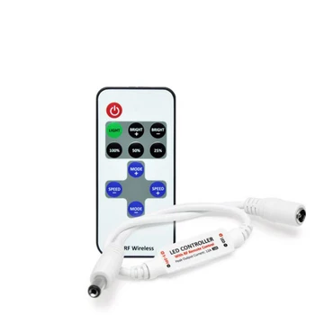 

12V LED Controller 11 key Mini RF Wireless Radio Frequency Remote Control Monochromatic LED Light Strip Dimming Controller 50pcs
