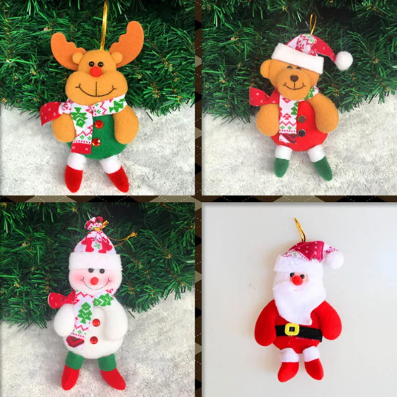 4 pcs cute christmas decorations for home and tree santa claus pendant dear snowman doll childrens - Cheap Christmas Decorations 4 pcs cute christmas decorations for home and tree santa claus pendant dear snowman doll childrens - Cheap Christmas Decorations