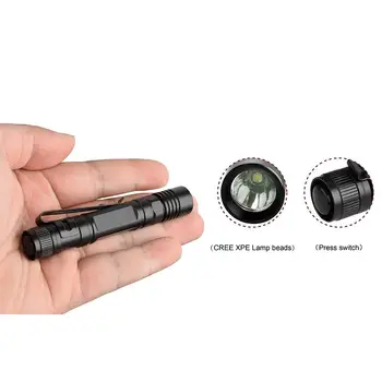 

AKDSteel Mini Flashlight LED Torch Adjustable Zoom Focus Torch Lamp Penlight Waterproof For Outdoor 1*AAA