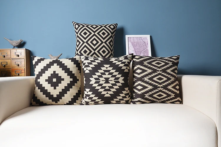 Nordic forest geometry modern Linen pillow cotton cushion Square Pillowcases Home Decor sofa cushions | Дом и сад