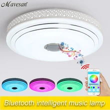 2016 Новый RGB Затемнения 36 Вт СВЕТОДИОДНЫЙ потолочный светильник с Bluetooth и музыка 90-260 В современные Светодиодные потолочные светильники для 15-30 Квадратных метров