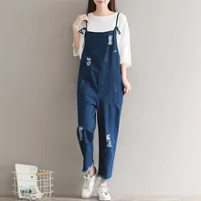 Casual Loose Denim jumpsuits for women 2018 autumn fashion hole ripped jeans overalls ankle-length playsuit Casual Loose Denim jumpsuits for women 2018 autumn fashion hole ripped jeans overalls ankle-length playsuit