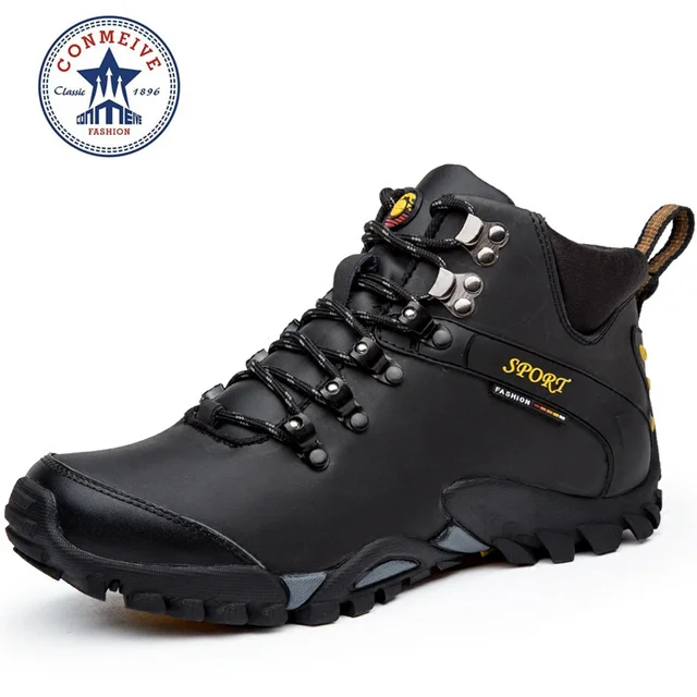 new hiking shoes outdoor boots senderismo sport sneakers men climbing waterproof sportive lace-up genuine leather Rubber