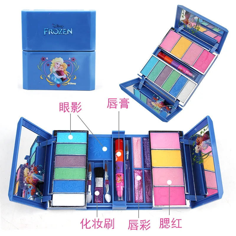 Disney Frozen Children's Cosmetics Princess Makeup Box Set Safe Non-toxic Girl House Makeup Toys baby Christmas present