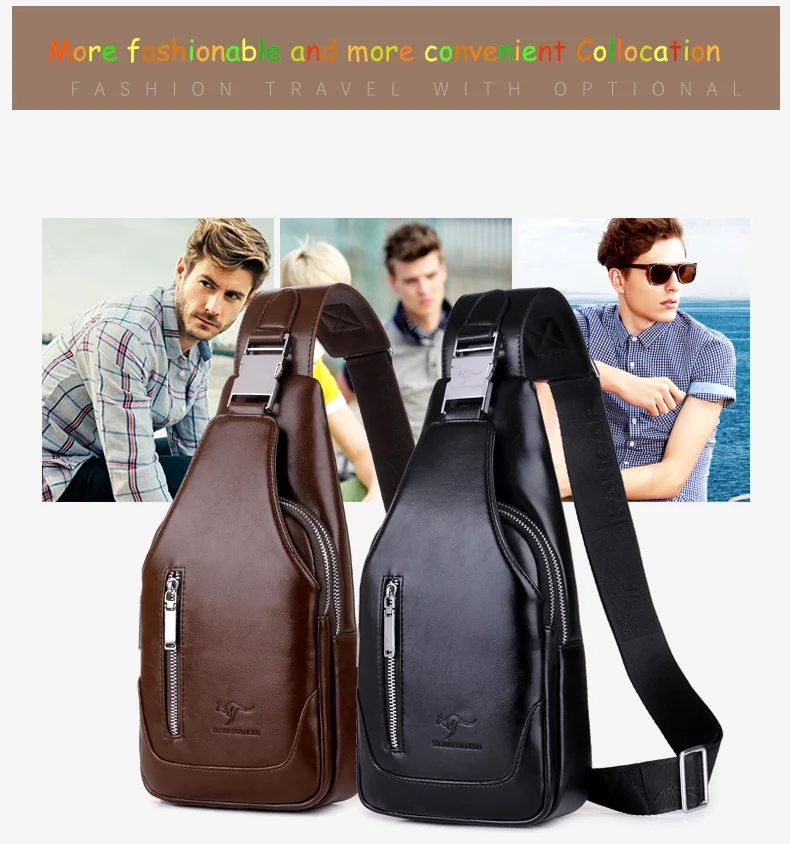 Мужская сумка-мессенджер, мужская сумка на плечо из искусственной кожи, нагрудные сумки через плечо, деловые сумки-мессенджеры, мужская сумка с зарядкой через USB