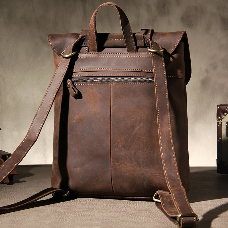 Amasie Винтаж Для мужчин Рюкзак Back Pack Обувь для мальчиков из натуральной кожи